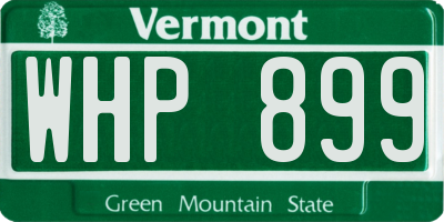 VT license plate WHP899