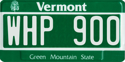 VT license plate WHP900