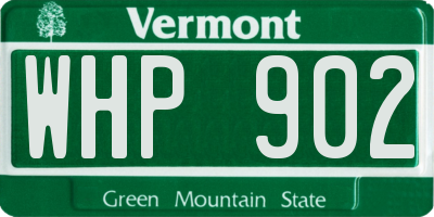 VT license plate WHP902