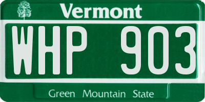 VT license plate WHP903