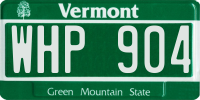 VT license plate WHP904