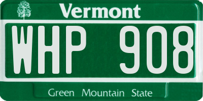 VT license plate WHP908