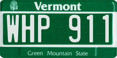 VT license plate WHP911