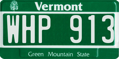 VT license plate WHP913