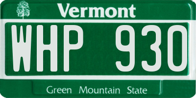 VT license plate WHP930