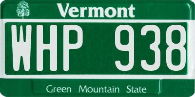 VT license plate WHP938