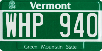 VT license plate WHP940