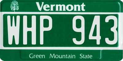 VT license plate WHP943
