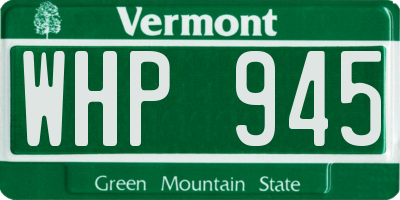 VT license plate WHP945