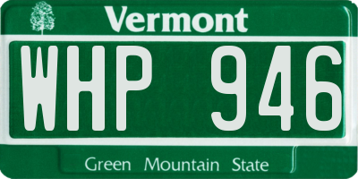 VT license plate WHP946