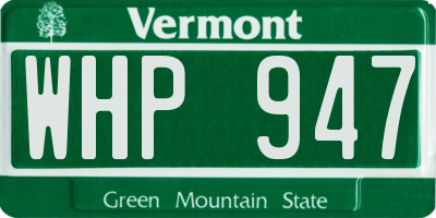 VT license plate WHP947