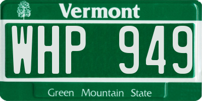 VT license plate WHP949