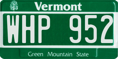 VT license plate WHP952