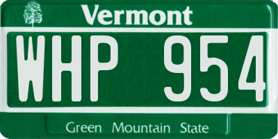VT license plate WHP954