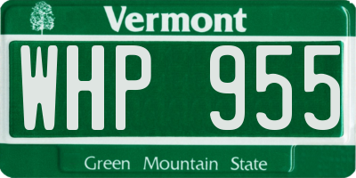 VT license plate WHP955