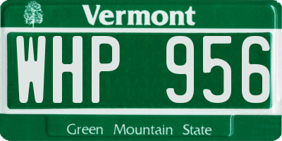 VT license plate WHP956