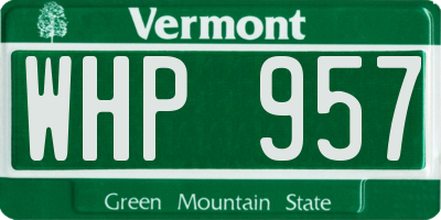 VT license plate WHP957