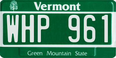 VT license plate WHP961