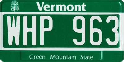 VT license plate WHP963