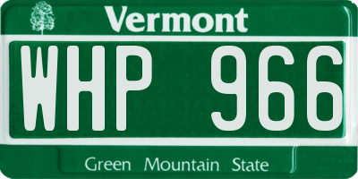 VT license plate WHP966