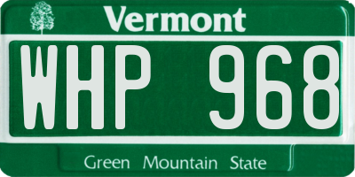 VT license plate WHP968
