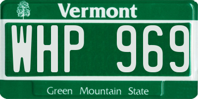 VT license plate WHP969