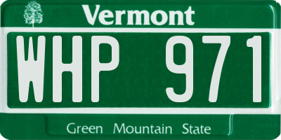 VT license plate WHP971