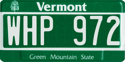 VT license plate WHP972