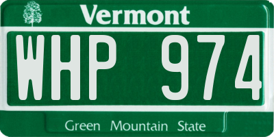 VT license plate WHP974