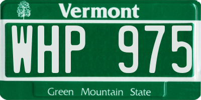VT license plate WHP975