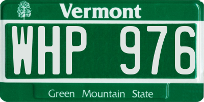 VT license plate WHP976