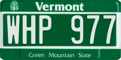 VT license plate WHP977