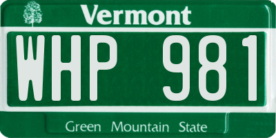VT license plate WHP981