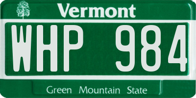 VT license plate WHP984
