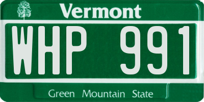 VT license plate WHP991