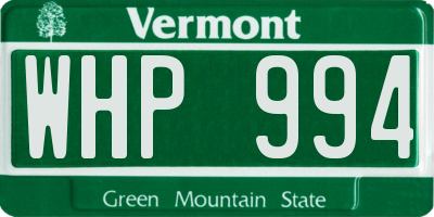 VT license plate WHP994