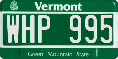 VT license plate WHP995