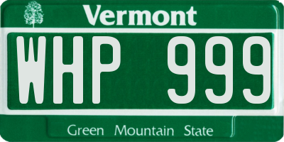 VT license plate WHP999