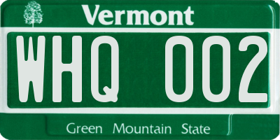 VT license plate WHQ002