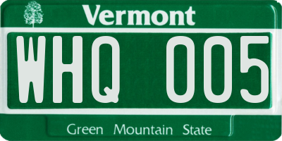 VT license plate WHQ005