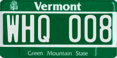 VT license plate WHQ008
