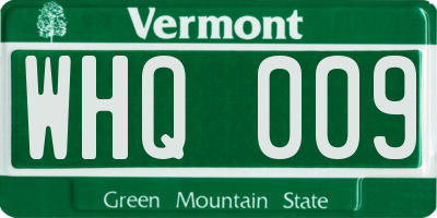 VT license plate WHQ009