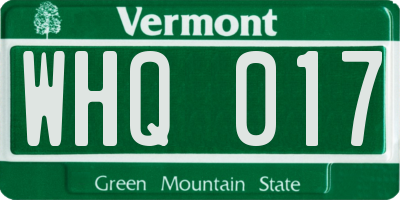 VT license plate WHQ017