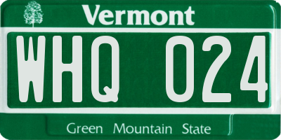 VT license plate WHQ024