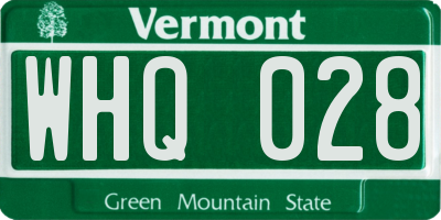 VT license plate WHQ028