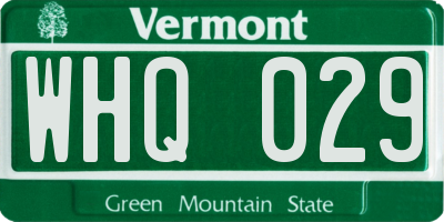 VT license plate WHQ029