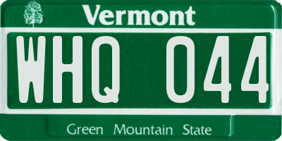 VT license plate WHQ044
