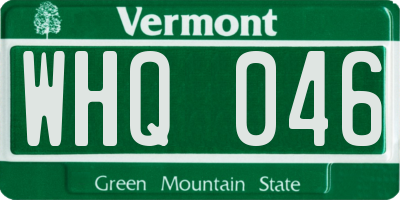 VT license plate WHQ046