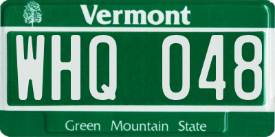 VT license plate WHQ048