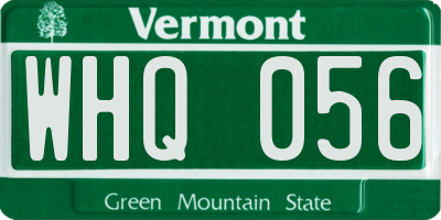 VT license plate WHQ056